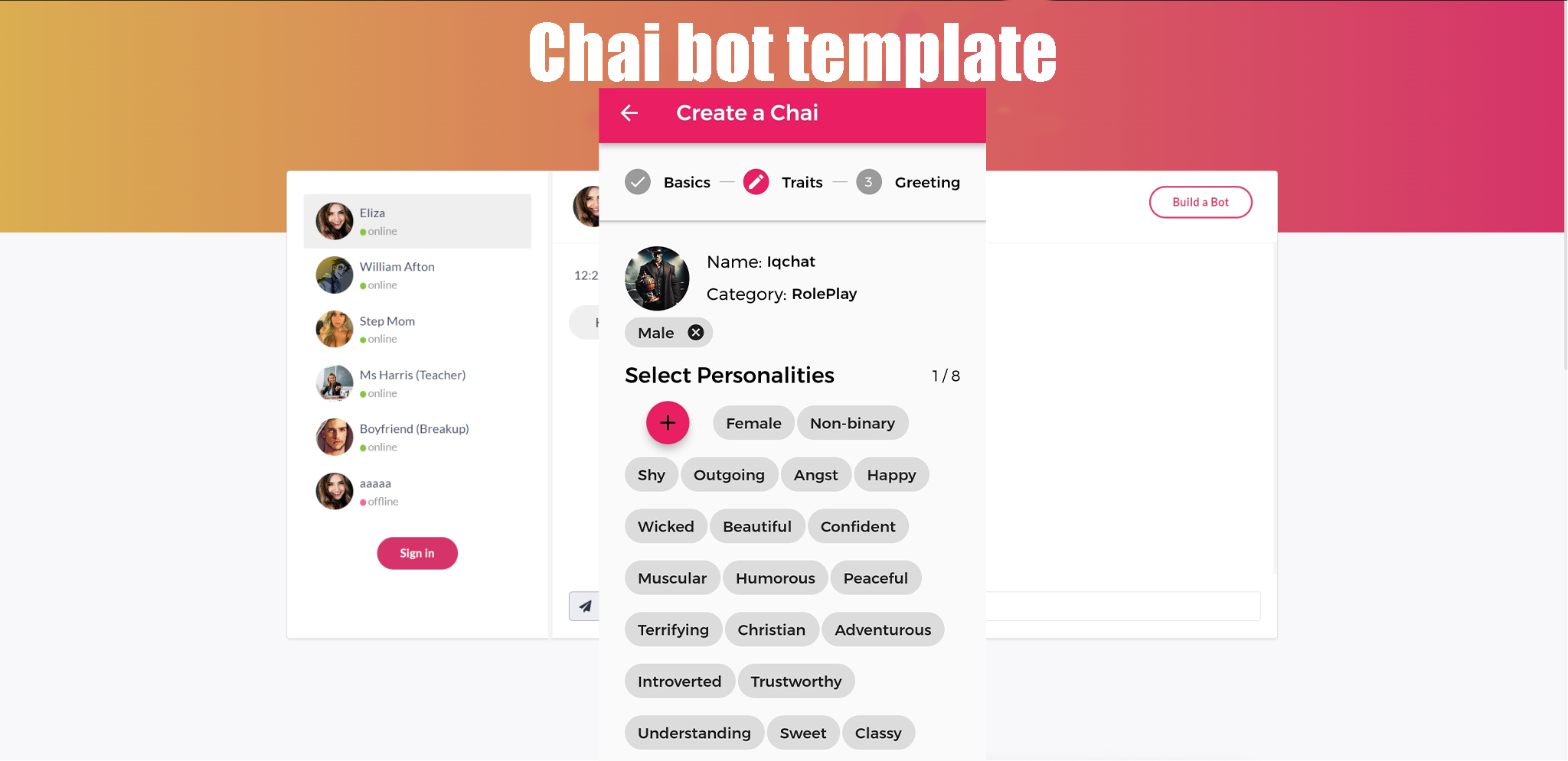   Chai AI Bot Template  
