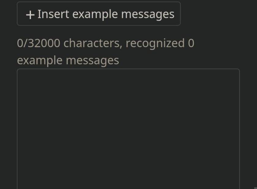   Character AI insert example message 